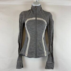Lululemon Jacket 2 Gray White Heather Long Sleeve Full Zip Pockets Vented